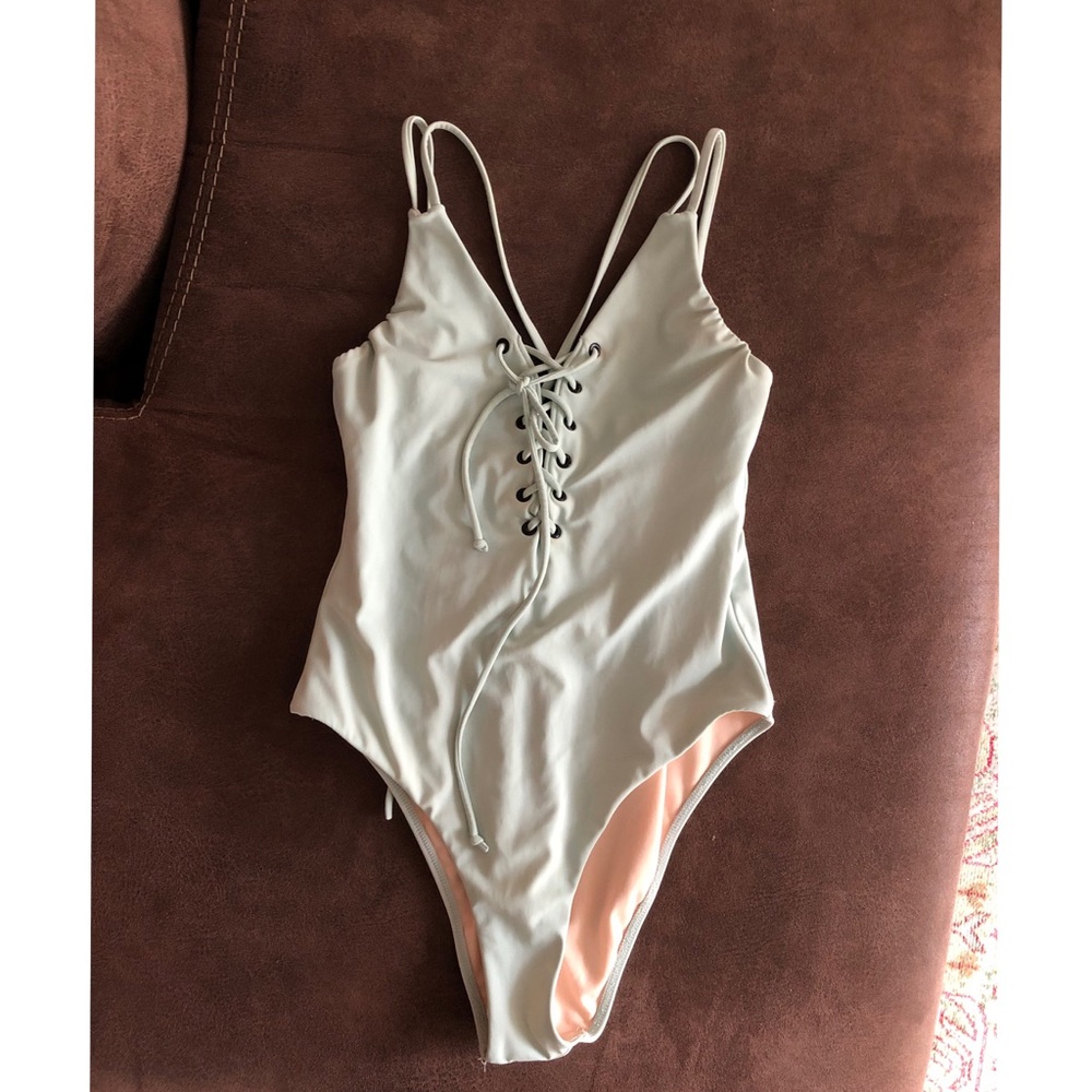 Mint green LA hearts one piece